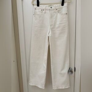 MADEWELL The Perfect Vintage Wide-Leg Crop Jeans in White - Size 27
